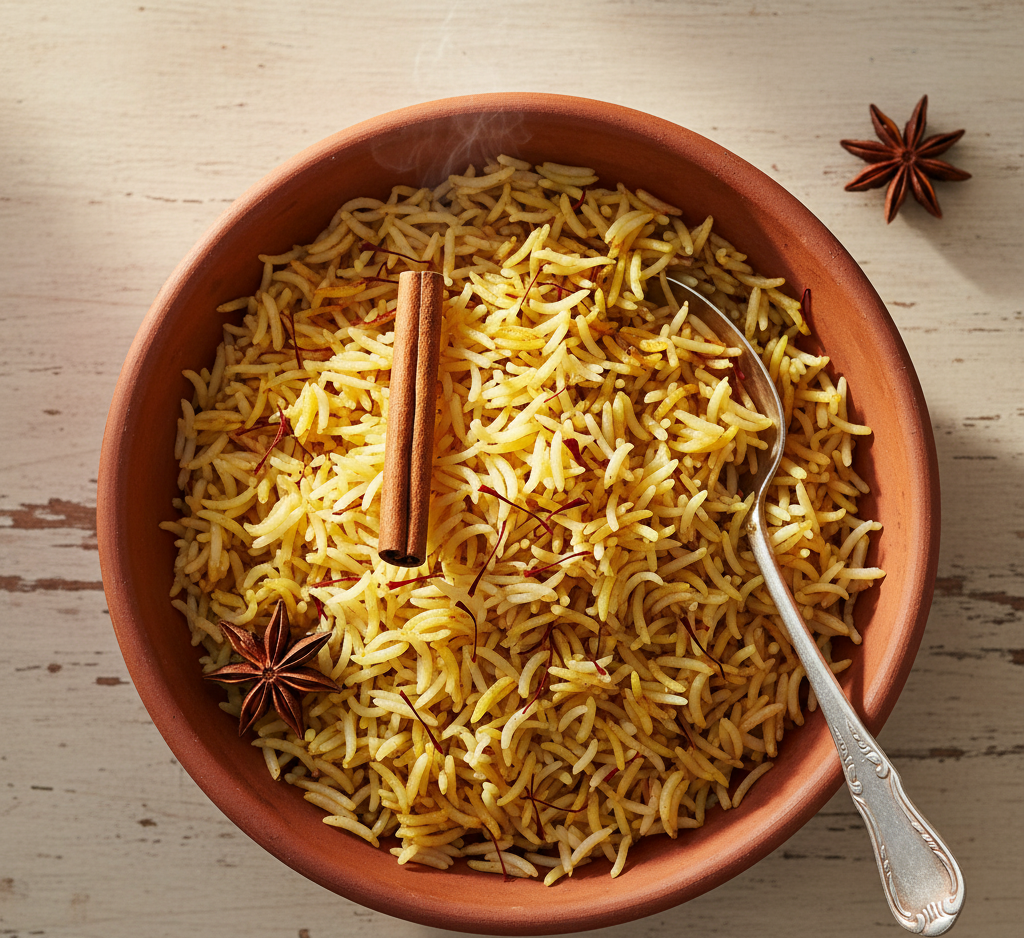 Fluffy saffron rice
